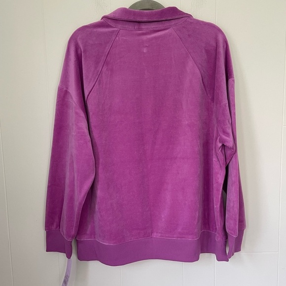 Wild Fable NEW Purple Velour Quarter Zip Pullover Top ~ NWT Size Large - Picture 3 of 16